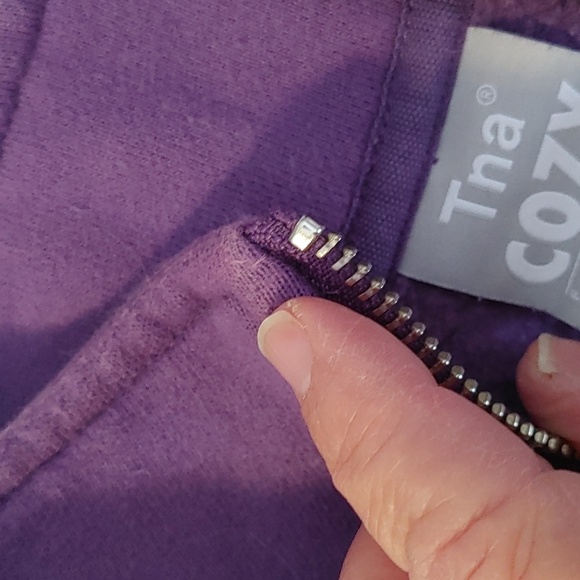 TNA COZY CROPPED 1/4 ZIP PURPLE SWEATSHIRT - Picture 13 of 13